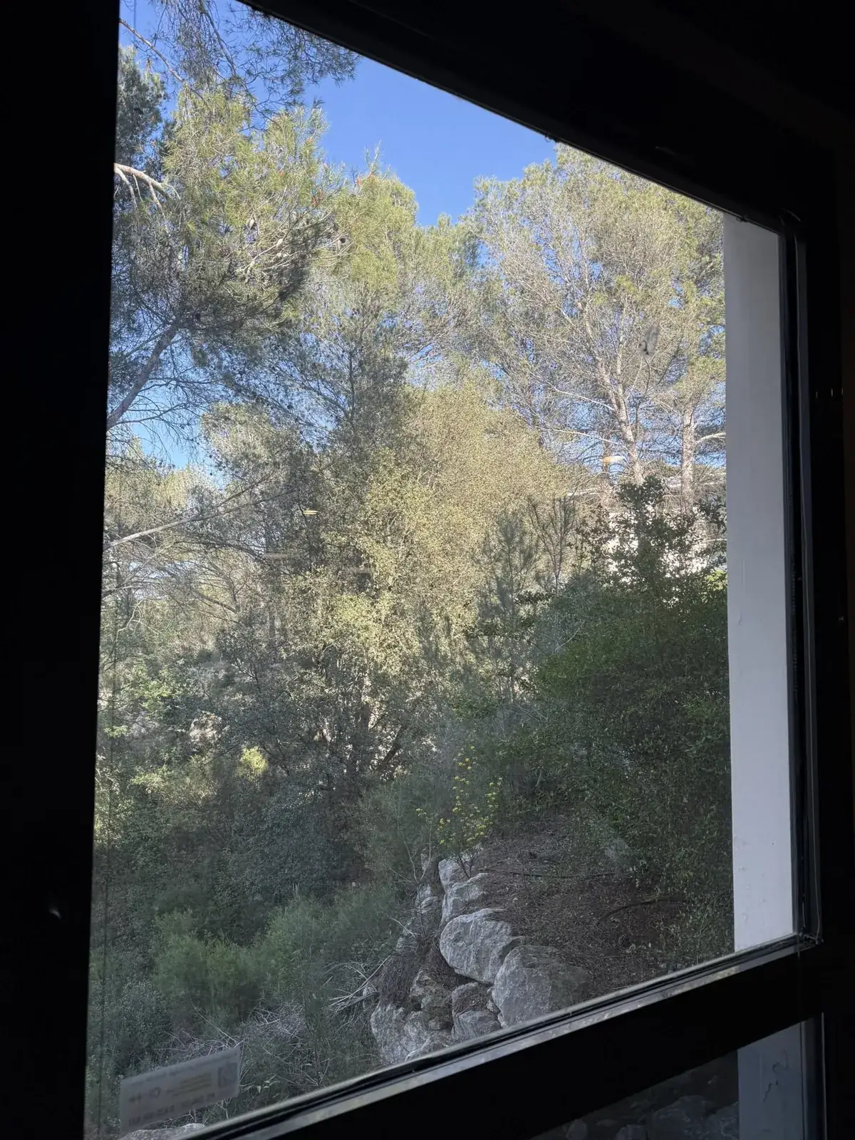 La même baie vitrée parfaitement transparente après lavage à l'eau pure par NBL VITRES